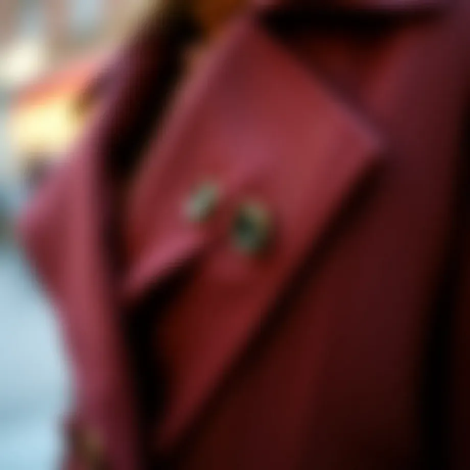 Elegant button detail on a stylish jacket showcasing fashion innovation