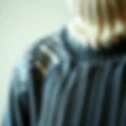 A close-up of a high-quality turtleneck knit sweater showcasing intricate patterns.