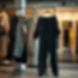 Stylish plus size trousers displayed in a modern boutique setting