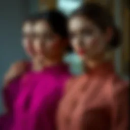 Diverse collar styles showcased in elegant dresses