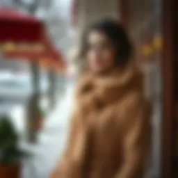 Elegant winter dress with cozy accessories