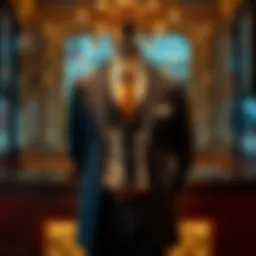 Sophisticated tailored suit displayed elegantly