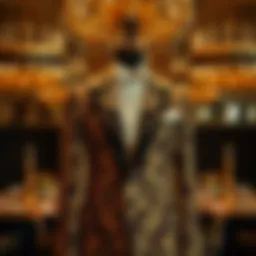An elegant frak suit displayed in a luxurious setting, showcasing its intricate details.