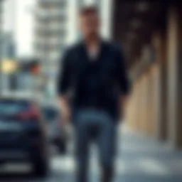 Stylish gray pants with a black shirt combination