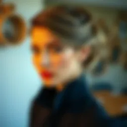 Elegant hairstyle for heart-shaped face highlighting cheekbones