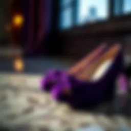 Chic purple heeled slippers showcased elegantly