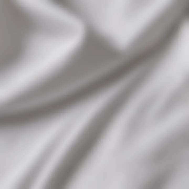 Close-up of the fabric texture of a non-iron white shirt