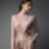 Elegant pleated two-piece outfit showcased on a mannequin