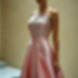 Elegant satin dress with intricate design