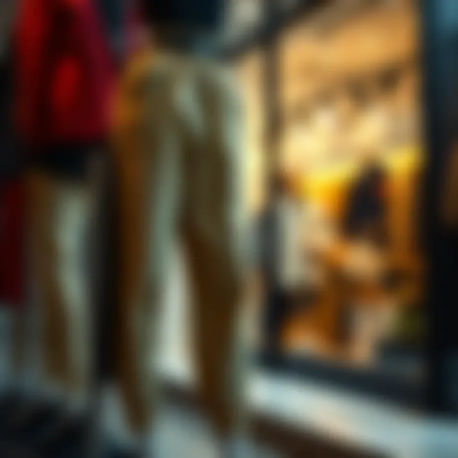 Stylish elastic cuff trousers on a mannequin