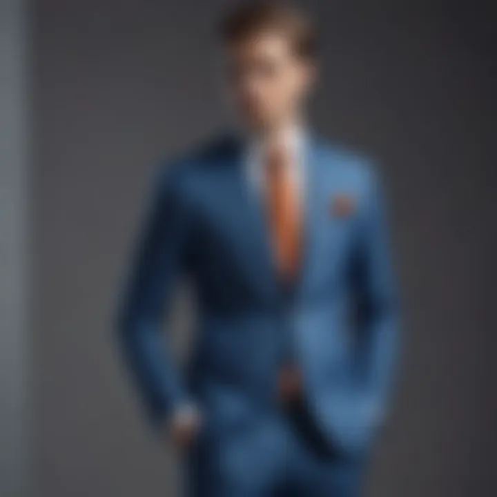 A tailored super slim fit suit showcasing contemporary fashion trends.