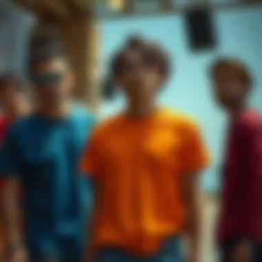 Sustainable Fashion Concept Concept representation of sustainable fashion with colorful t-shirts