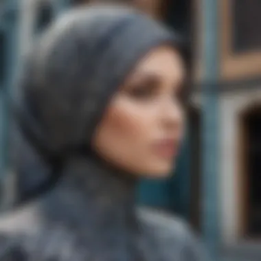 Intricate Design in Hijab Fashion Elegant hijab dress showcasing intricate fabric design